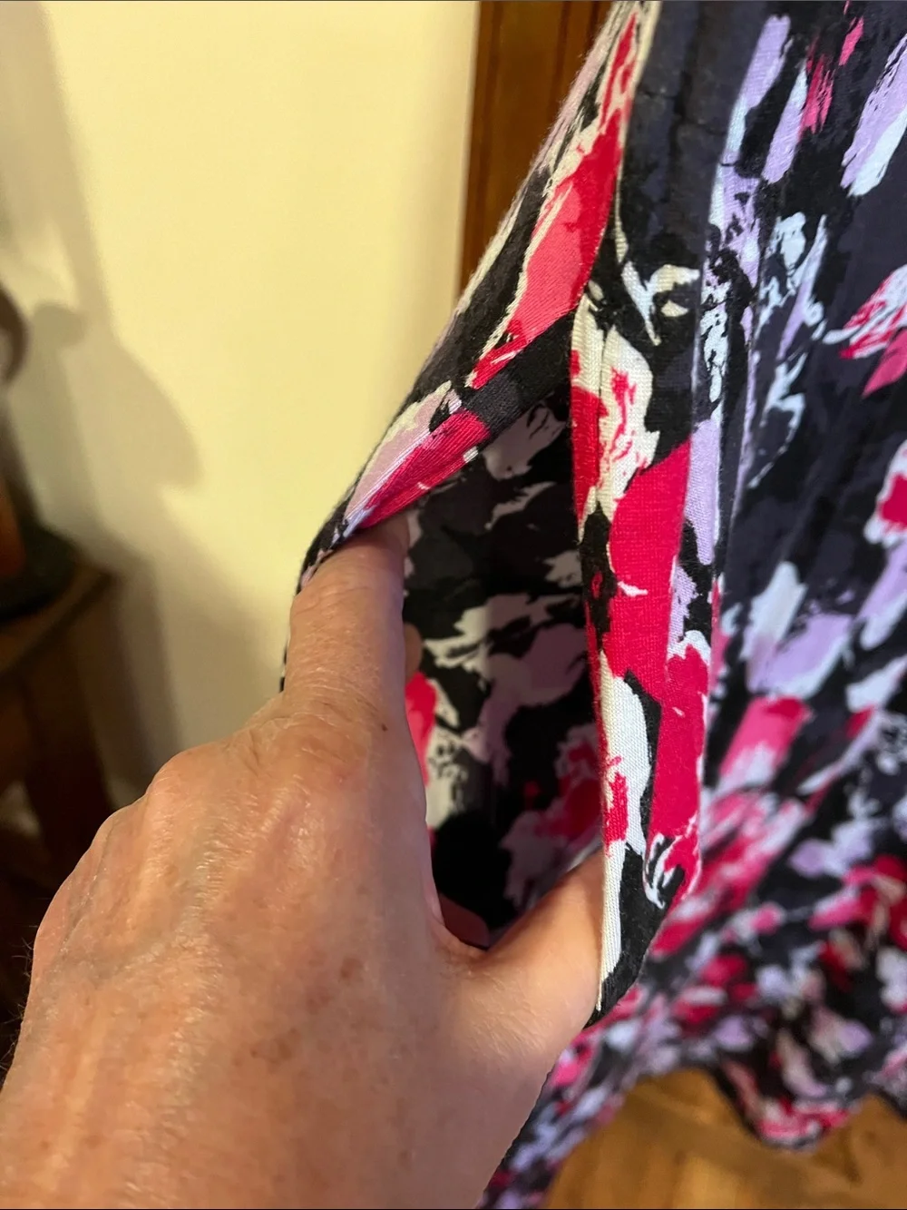 Midnight by Carole Hochman Black Floral V-Neck Maxi Dress with Black Cardigan - Picture 4 of 5